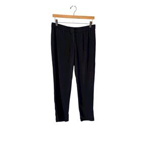 Eileen Fisher Black Tencel Mid Rise Straight Leg Pants Large